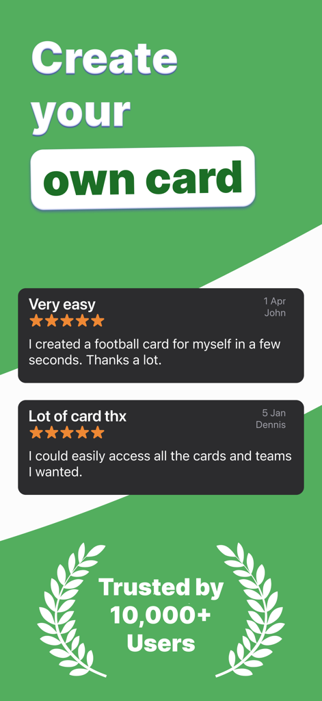 FUT Card Create 25 - Positive user reviews and trust badge for the FUT Card Create 25 app