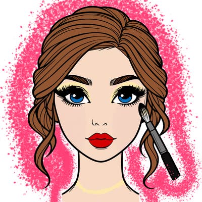 realistic person with makeup