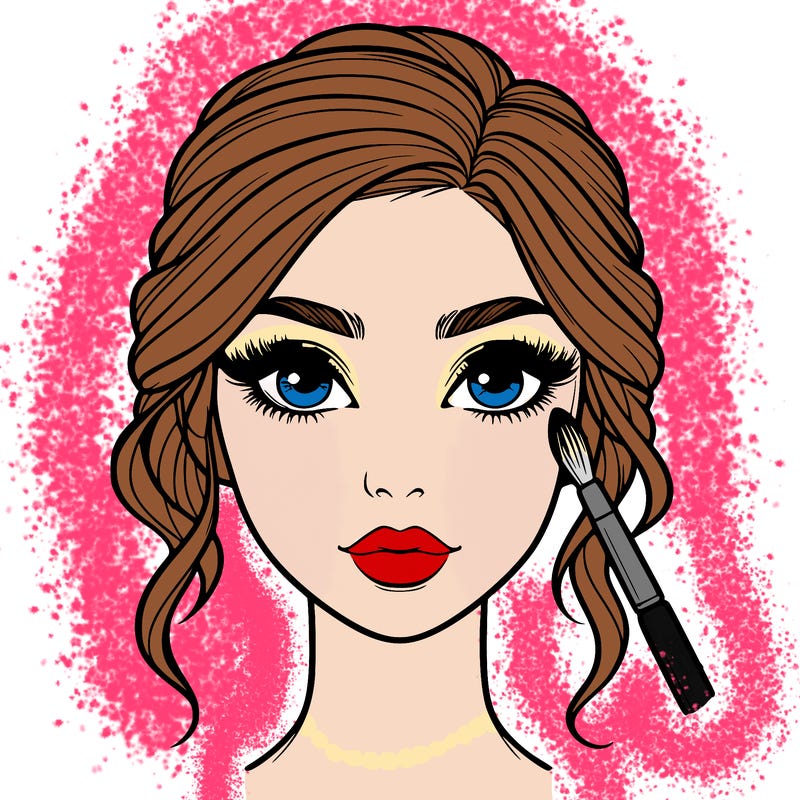 realistic person with makeup