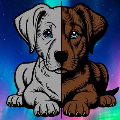 realistic dog split picture