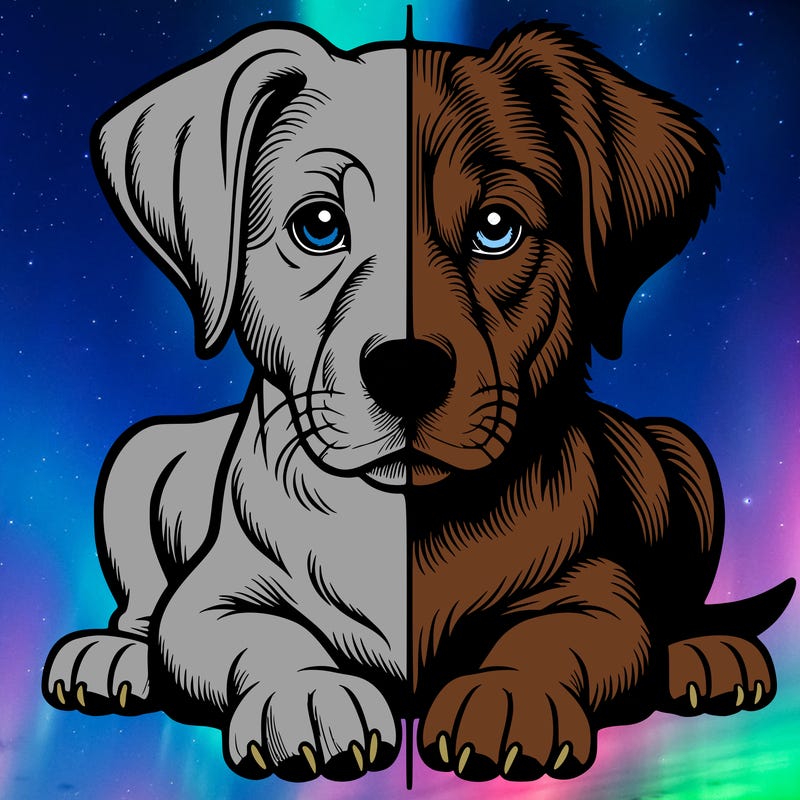 realistic dog split picture