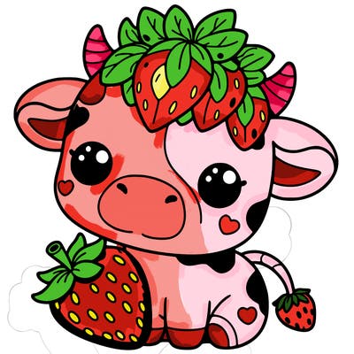 cute strawberry cow
