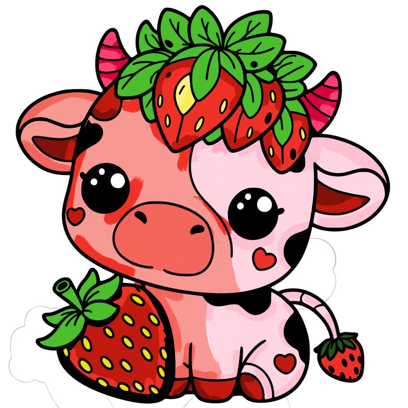 cute strawberry cow