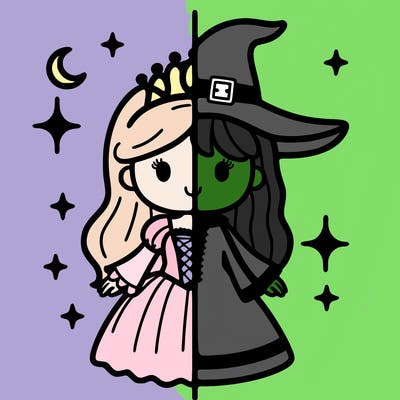 split princess and witch