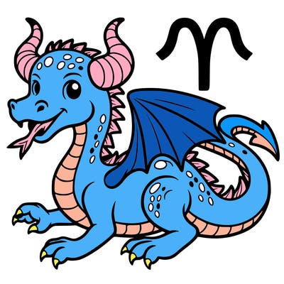 dragon with aries symbool