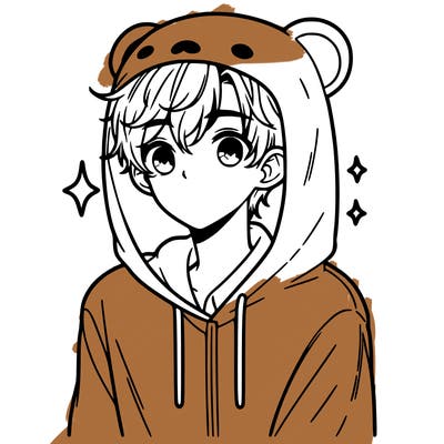 a 17 year old boy in a cute animal hoodie