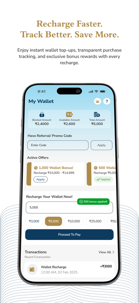 Pride of Cows - Pride of Cows app My Wallet screen showing balance details and recharge options for milk subscriptions.