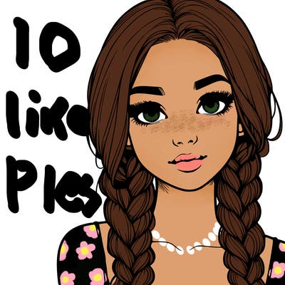 realistic girl with braids