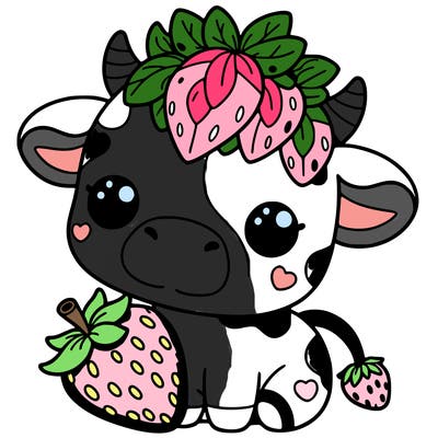 cute strawberry cow