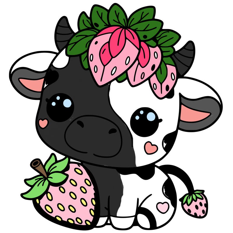 cute strawberry cow