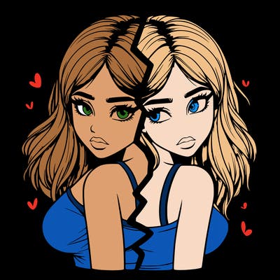 realistic girl split