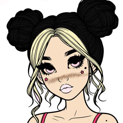 realistic girl with space buns