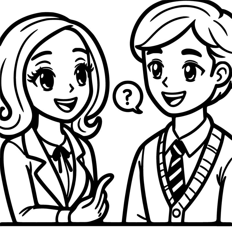 a women and a man talking