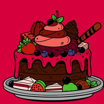 dessert with many toppings