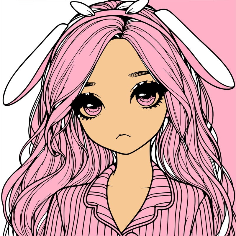 realistic girl with bunny pjs