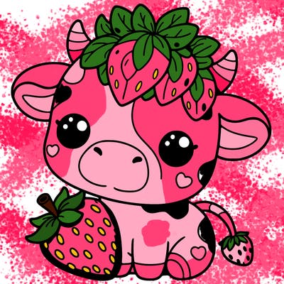 cute strawberry cow
