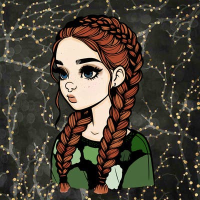 realistic girl with braids