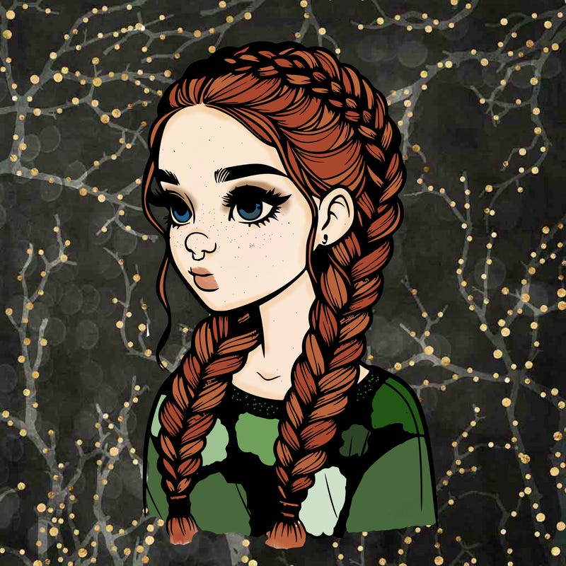 realistic girl with braids