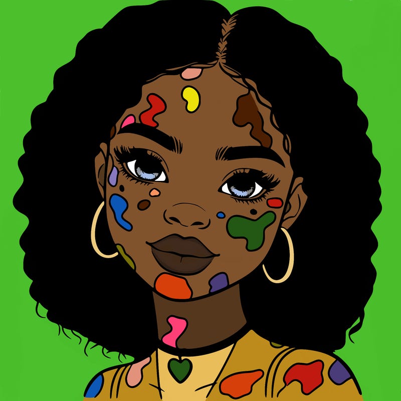 bleautiful black girl with vitiligo