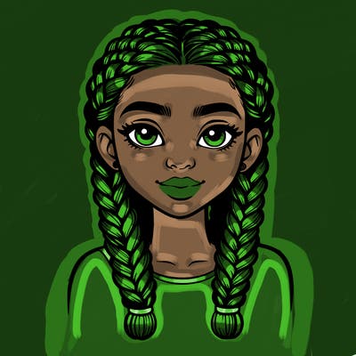 realistic girl with braids