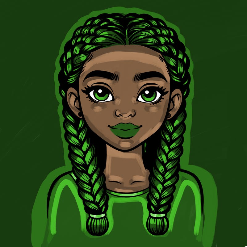 realistic girl with braids