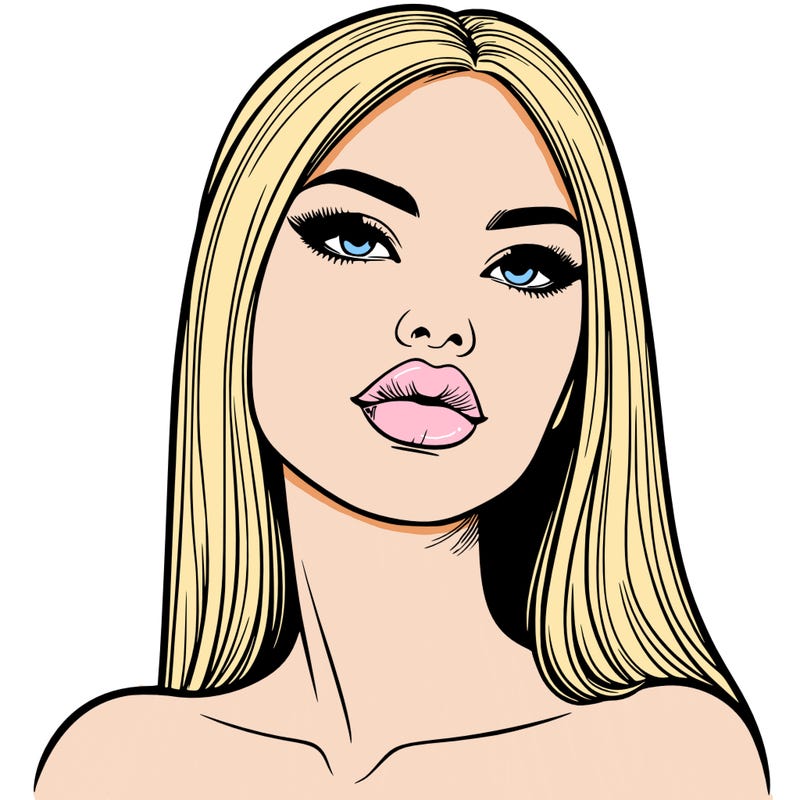realistic woman with full lips
