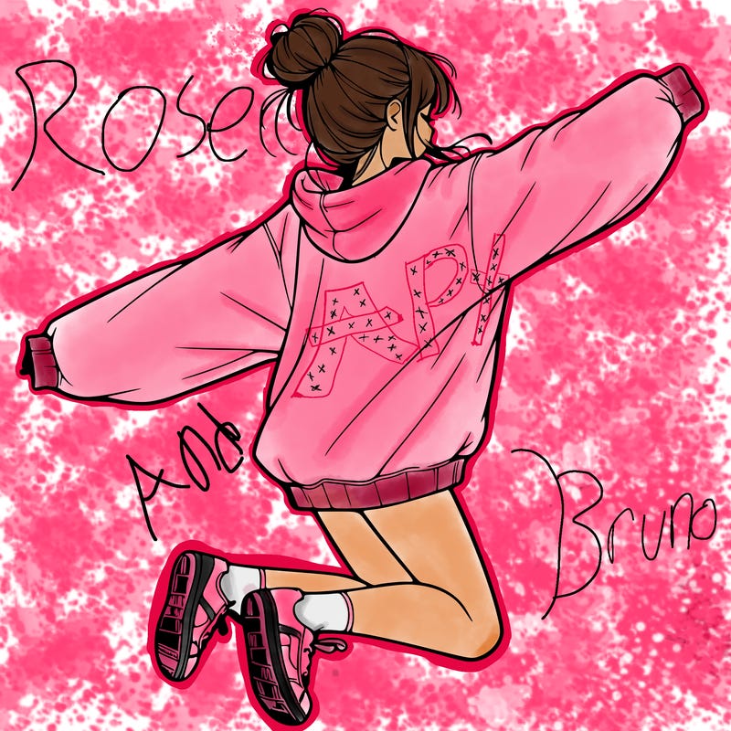 realistic girl jumping with a bun and oversized sweatshirt