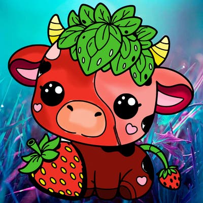 cute strawberry cow