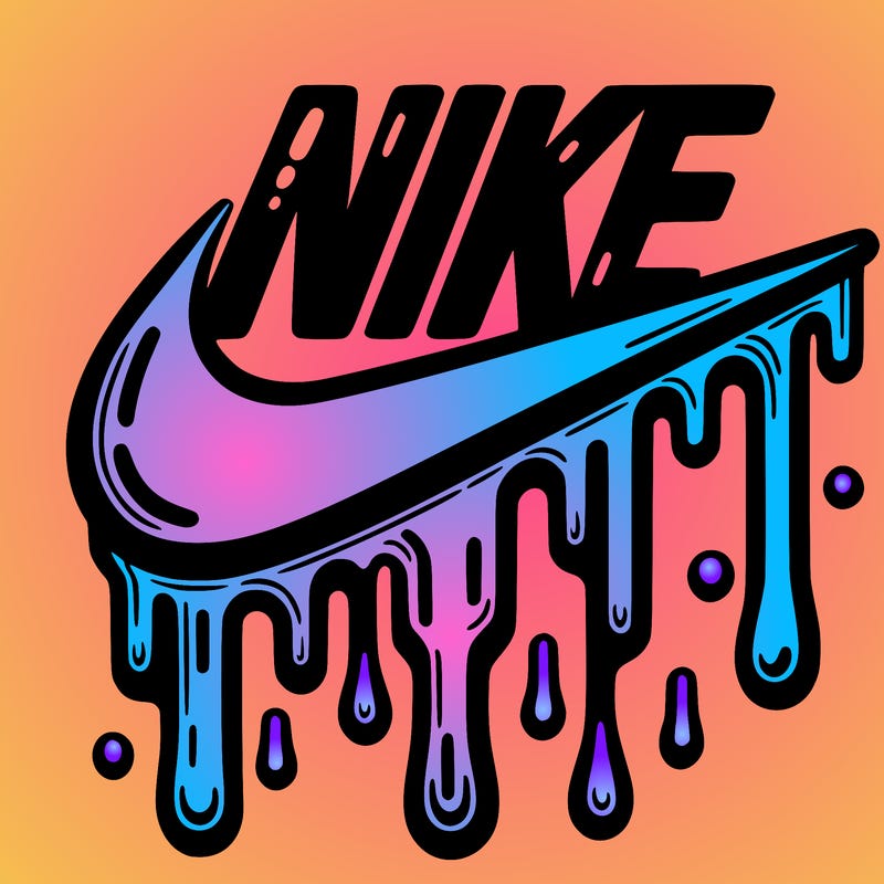 dripping nike logo
