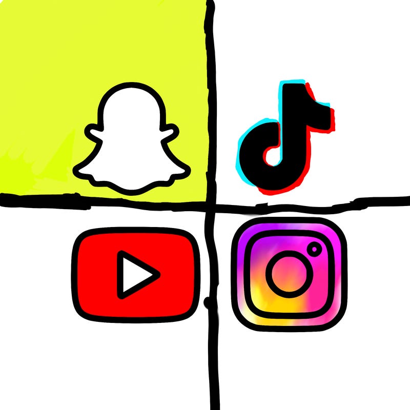 snapchat youtube tiktok instagram