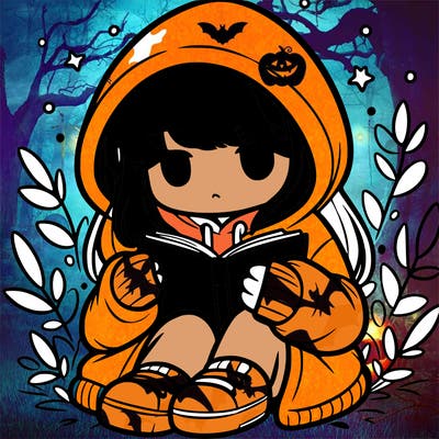 girl in oversized hoodie reading a book