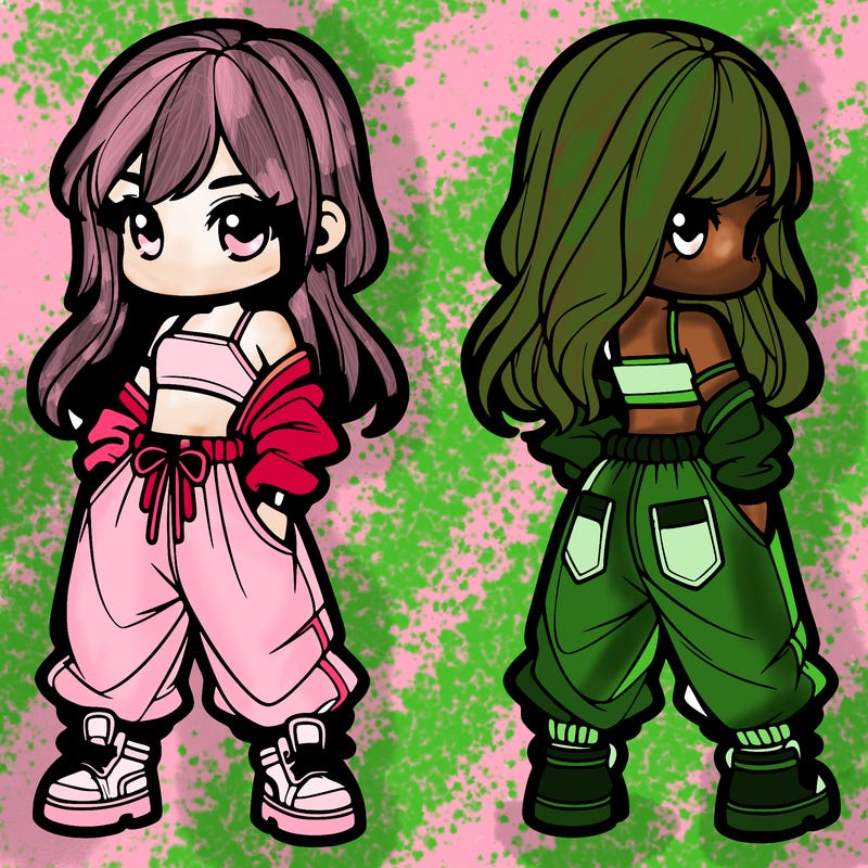 girl in crop top and baggy pants