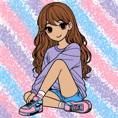 girl sitting realistic