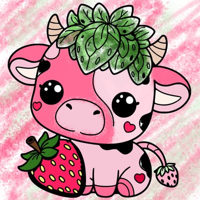 cute strawberry cow