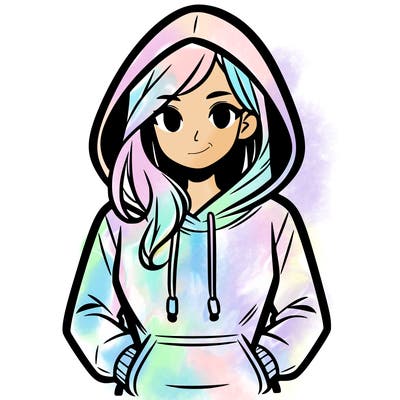a woman wearing a hoodie