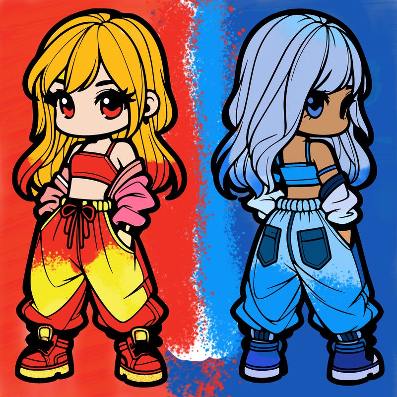 girl in crop top and baggy pants