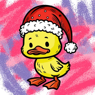 duck in santa hat