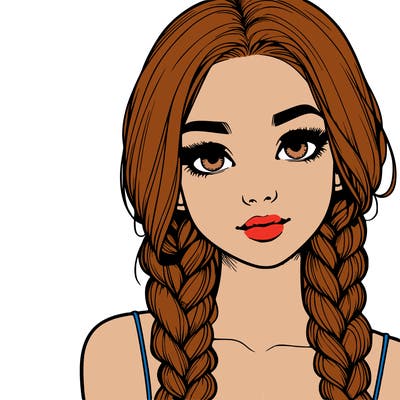 realistic girl with braids