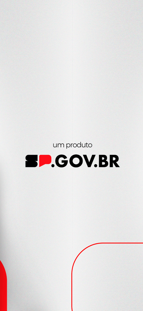 Poupatempo SP.GOV.BR - Logo de SP.GOV.BR sobre fondo blanco con acentos rojos