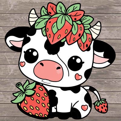 cute strawberry cow