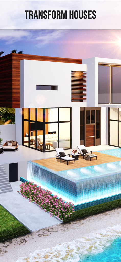 Home Design : Paradise Life - Modern luxury house with a waterfall infinity pool and ocean view