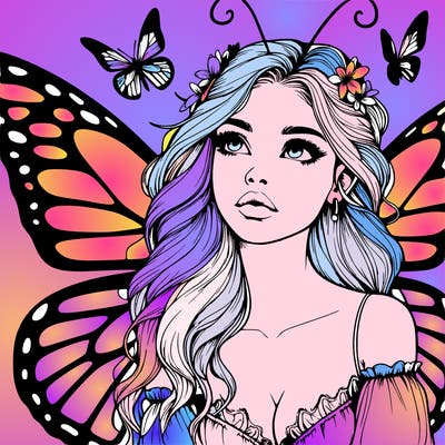 butterfly fairy realistic girl