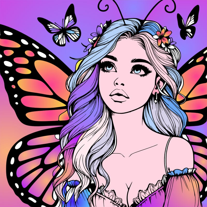 butterfly fairy realistic girl