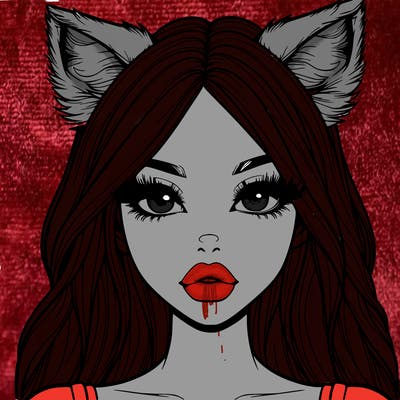realistic girl with fox ears and realistic lips