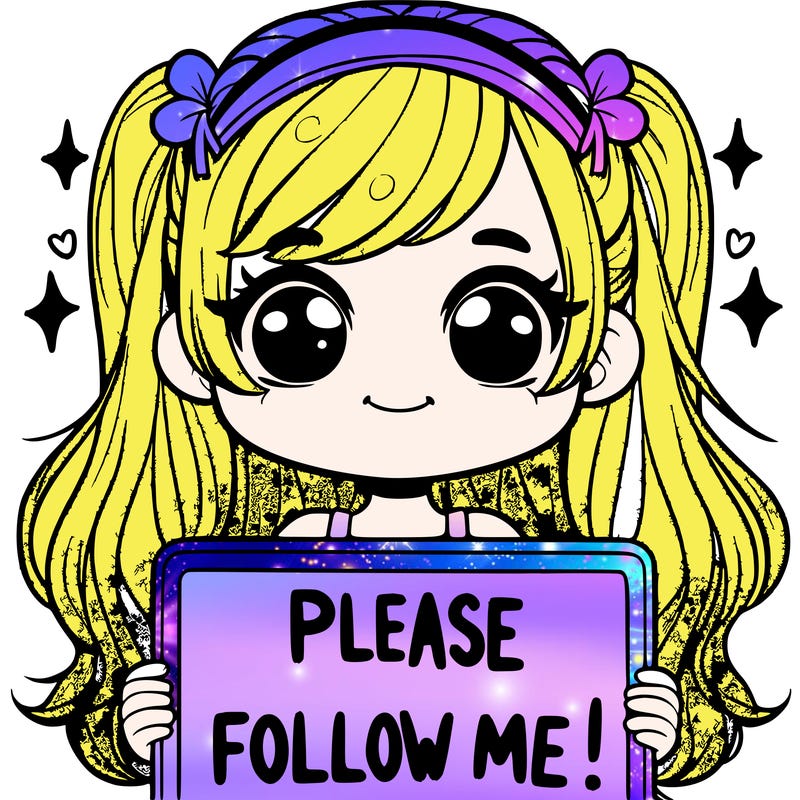 a girl holding  a sign  saying please  follow  me