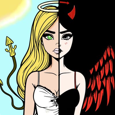 devil vs angel realistic girl