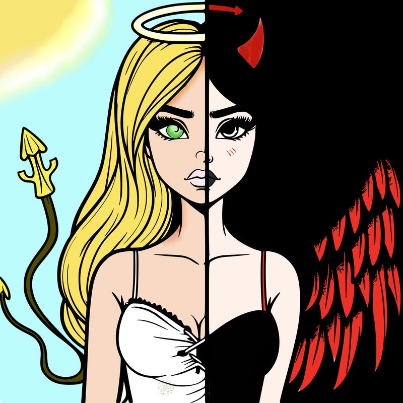 devil vs angel realistic girl