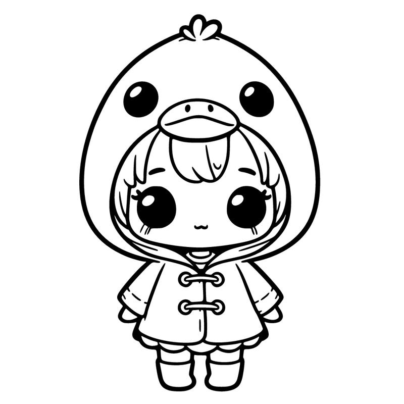 girl in a duck raincoat