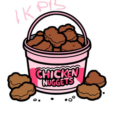 chicken nuggets in a bucket