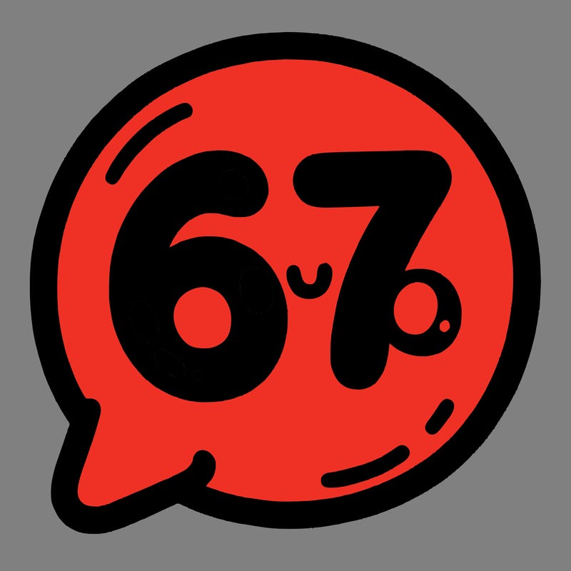 bubble that says 67